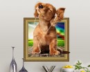 3D-Effect Frame Dog Removable Mural Art